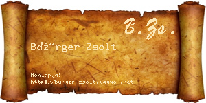 Bürger Zsolt névjegykártya