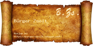 Bürger Zsolt névjegykártya