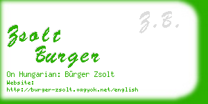 zsolt burger business card