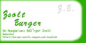 zsolt burger business card